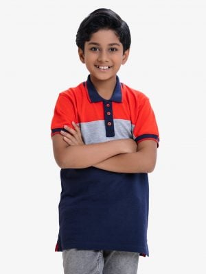 Kid boy's short-sleeved polo shirt in cotton pique fabric. Le Reve logo bird print on the chest.