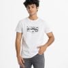 Men's short sleeve t-shirt in cotton single jersey fabric. Crew neck and typographic print at front.