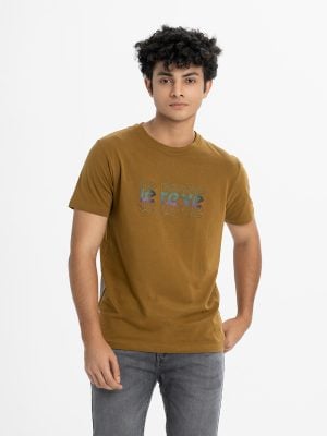 Men's t-shirt in cotton single jersey fabric. Crew neck, short sleeves. Le Reve logo AOP print on the chest.