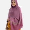 Women's hijab in crepe fabric. Floral print detail at hemline.