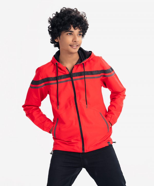 Red Taffeta Teen Boy Jacket