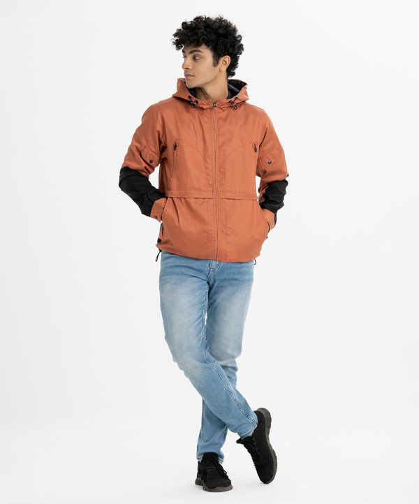 Brown Taffeta Casual Jacket