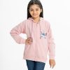 Kid girls long-sleeve hoodie in French terry fabric. Zipper opening at the front, adjustable drawstring at hood. Unicorn print detail at the back & front side with kangaroo pockets.