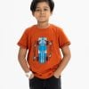 Kid boy's t-shirt in cotton single jersey fabric. Round neck, short sleeves. Racing car print on the chest.