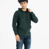 Men's winter hoodie sweat shirt in Interlock fabric. Adjustable drawstring at hood. Full sleeves with kangaroo pockets.