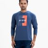 Men's t-shirt in cotton single jersey fabric. Crew neck, long sleeves and Le Reve logo print at front.
