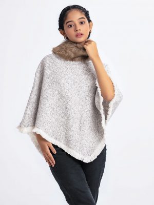 Gray Interlock Winter Poncho