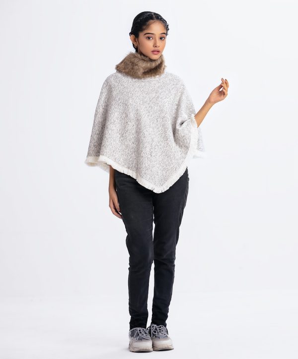 Gray Interlock Winter Poncho