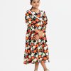Multi-color Georgette A-Line Frock