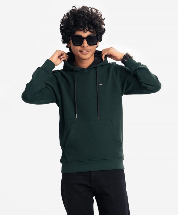 Green Interlock Hoodie Sweat Shirt