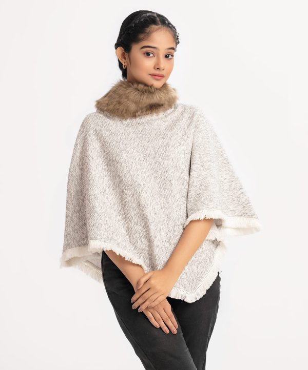 Gray Interlock Winter Poncho