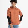 Brown Taffeta Casual Jacket
