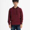 Men's winter hoodie sweat shirt in Interlock fabric. Adjustable drawstring at hood. Full sleeves with kangaroo pockets.