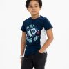 Kid boy's t-shirt in cotton single jersey fabric. Round neck, short sleeves. Print on the chest.