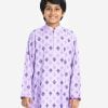 Kid boys ethnic printed panjabi in viscose fabric. Mandarin collar and inseam pockets.