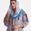 Women's printed scarf in blended cotton fabric.