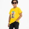 Kid boy's t-shirt in cotton single jersey fabric. Round neck, short sleeves. Print on the chest.