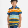 Kid boys Multi-color polo shirt in cotton knit fabric. Classic collar, short-sleeved.
