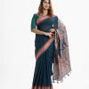 Women's all over printed saree in cotton fabric. Embellished with embroidery and tassel at the achal.