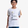 Kid boys t-shirt in cotton single jersey fabric. Round neck, short sleeves. Motivational typography print at front.