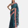 Women's printed saree in cotton fabric with embroidary at achal.