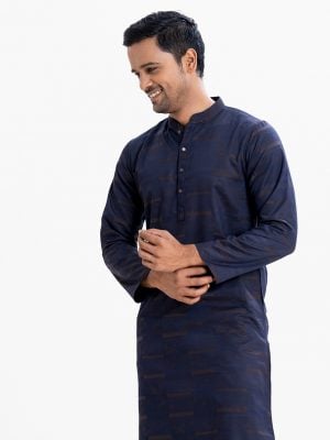 jacquard fabric panjabi karchupi work on collar ,