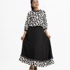 Printed skirt top set in georgette and crepe fabric. The ball printed balloon tops is round neck with pleats, puff-sleeve, and elasticated at the hemline. The skirt is elasticated at the waistline with zipper fly. Attached patch at the hemline.