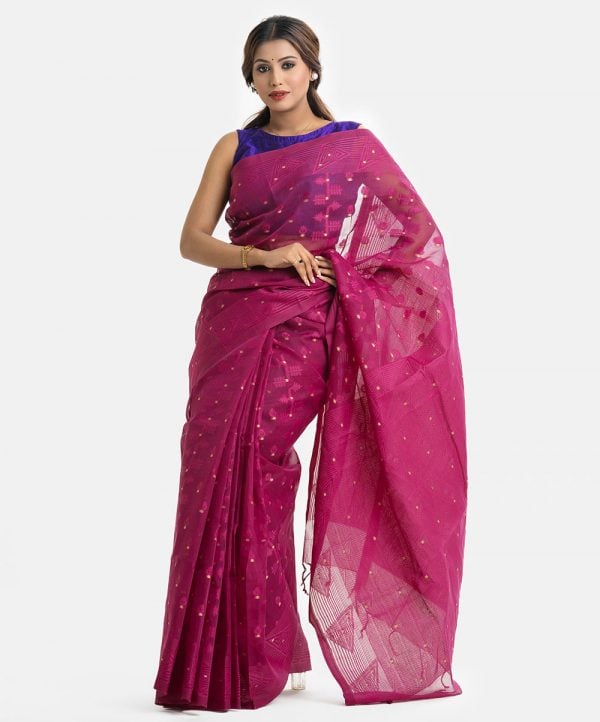 Women's printed saree in cotton fabric.