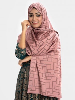 Women's printed hijab in crepe fabric.