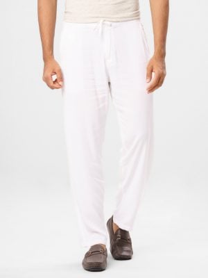 Men's pant pajama in blended cotton fabric. Two zippers fly side pockets with adjustable drowsting and two back pockets.