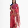 Women's all over printed saree in cotton fabric. Fringe trim at the achal.