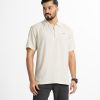 Men's short-sleeved casual shirt in cotton blended fabric. Classic collar, zipper opening at the front.
