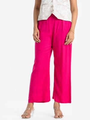 Women's printed casual palazzo in viscose fabric. Concealed elasticated waistline.