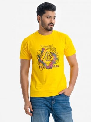 Men's t-shirt in cotton single jersey fabric. Crew neck, short sleeves. Graphic print on the chest.