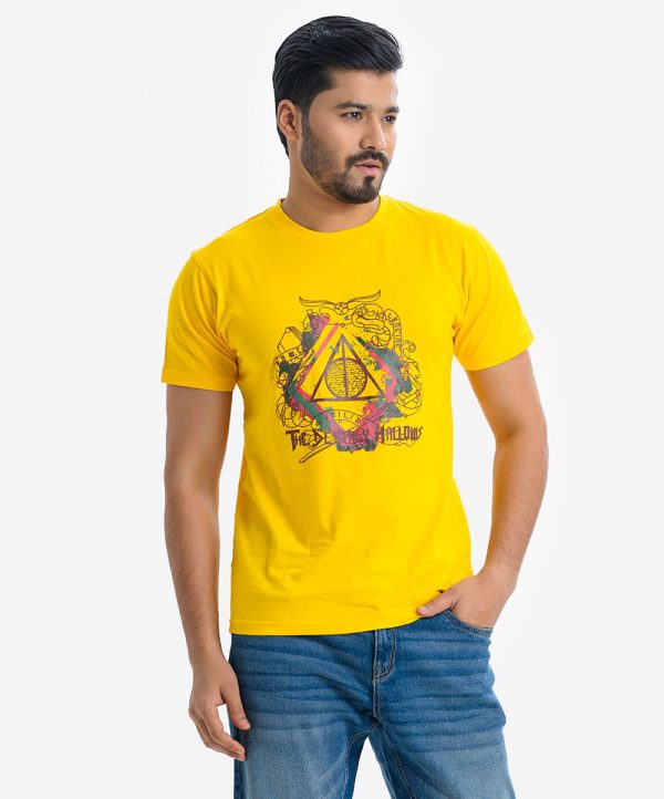 Men's t-shirt in cotton single jersey fabric. Crew neck, short sleeves. Graphic print on the chest.
