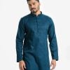 Men's semi fit panjabi in Jacquard cotton fabric. Mandarin collar with metal buttons on the placket.