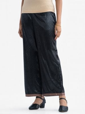 Women printed palazzo in premium satin fabric. Concealed elasticated waistline
