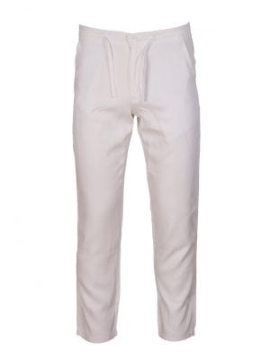 Men's pant pajama in blended cotton fabric. Two zippers fly side pockets with adjustable drowsting and two back pockets.