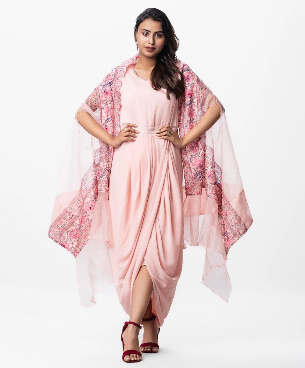 Pink Georgette Gown