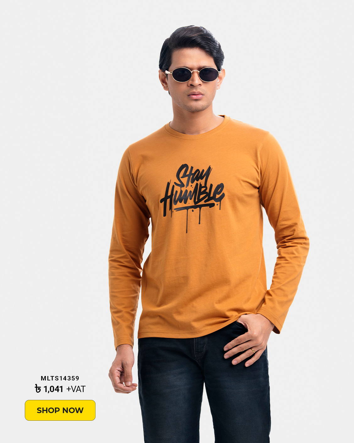 Golden Cotton Long Sleeve T-shirt