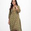 Green Viscose A-line Kameez