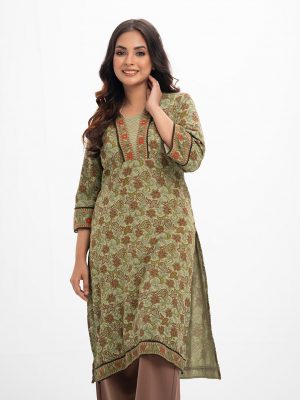 Green Viscose A-line Kameez