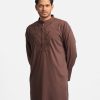 Dark Brown Premium Cotton-blend Panjabi