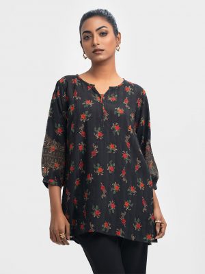 Black Georgette Short Tunic