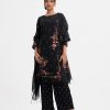 Black Viscose Straight Salwar Kameez