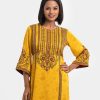 Yellow Georgette Straight Kameez
