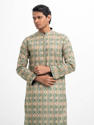 Printed Cotton Slim Fit Panjabi