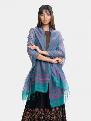 Green Half-silk Dupatta