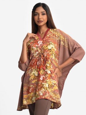 Mauve Georgette Abaya-style Kaftan