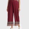 Burgundy Stretchable Georgette Palazzo